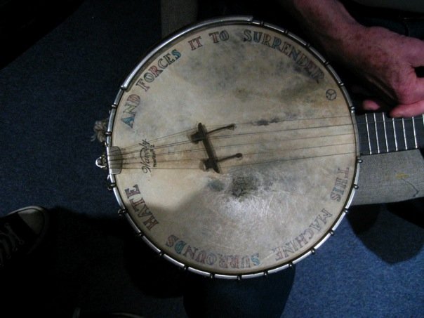 Pete Seeger's banjo (pic. by Simon Dye)